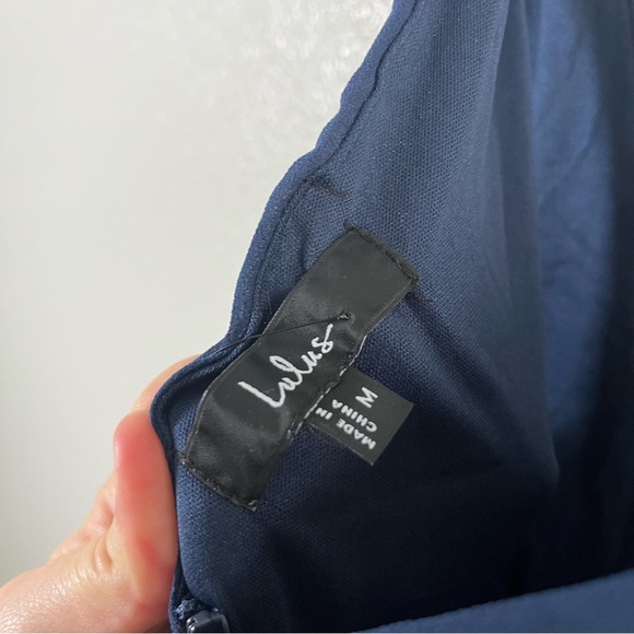 NWT Lulus Alorna Dark Navy Sleeveless Ruffled Maxi Dress Medium - Picture 8 of 9